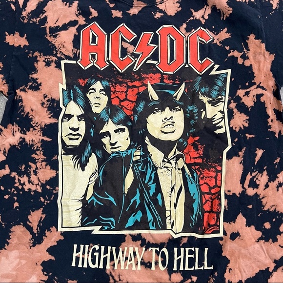 AC/DC Highway To Hell Tie Dye Graphic Band Tee XL Unisex Adult Preppy Grunge - Picture 3 of 7